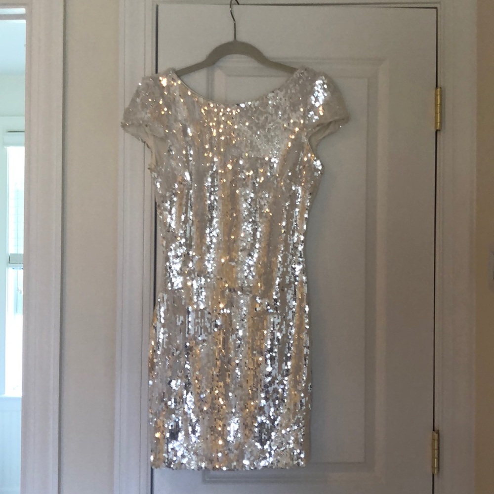 White sequin dress size small